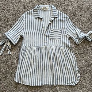 Listicle (Roolee) striped button up blouse